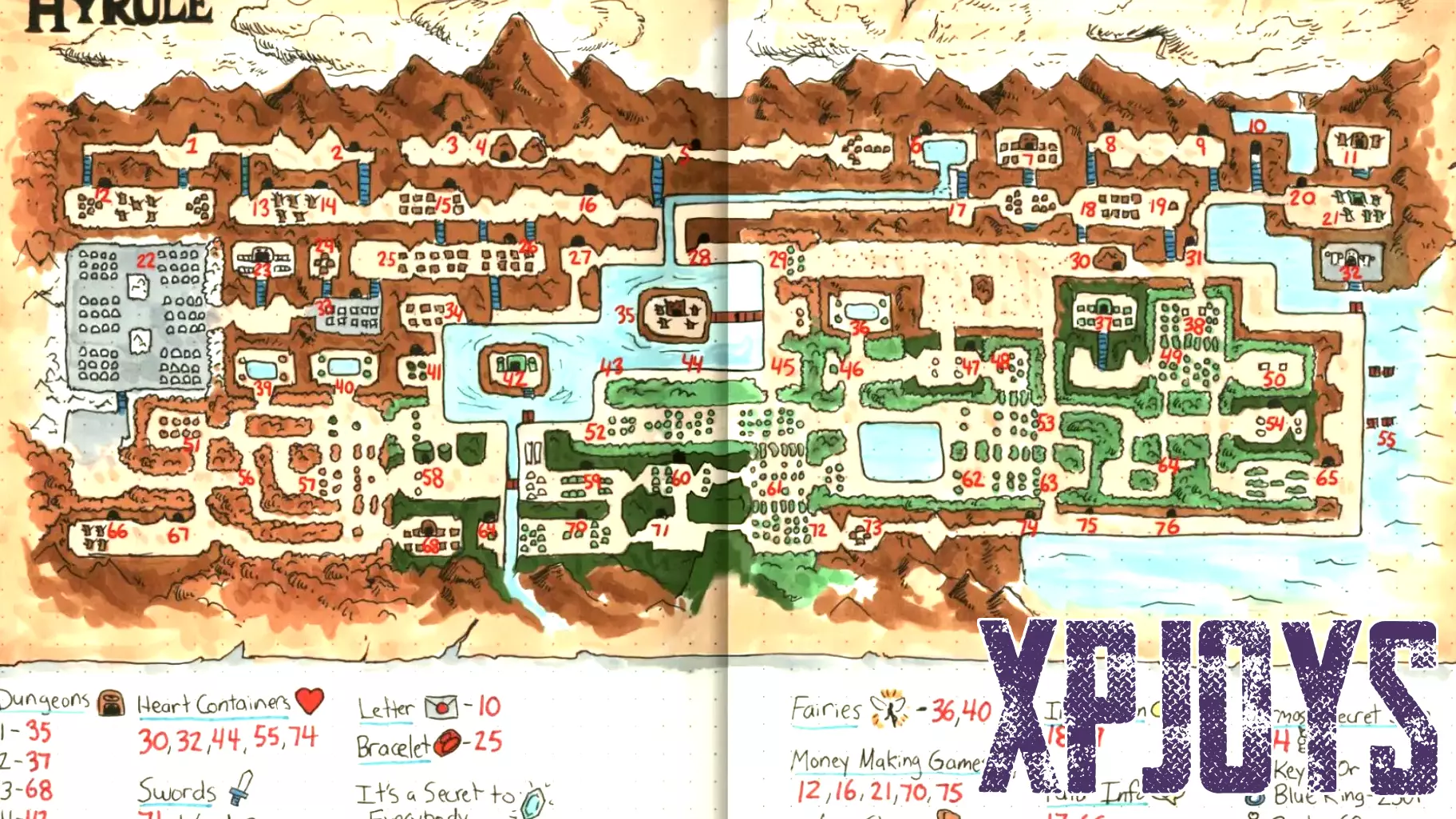 Hand-drawn, retro video game maps