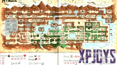 Hand-drawn, retro video game maps